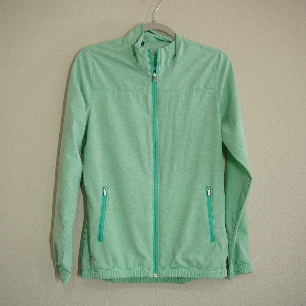 Adidas Women's Size Small Mint Green Golf Outdoor Full Zip Lightweight Jacket